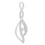 1/10 Ct. T.W. Espira Round Diamond Accented Open Cascade Twist Pendant Necklace in 10K White Gold, photo 7