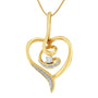 0.03 Ct. T.W. Espira Diamond-Accented Round-Cut Diamond Swirl Open Heart Pendant Necklace in 10K Yellow Gold, photo 1