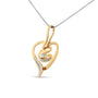 0.03 Ct. T.W. Espira Diamond-Accented Round-Cut Diamond Swirl Open Heart Pendant Necklace in 10K Yellow Gold, photo 2