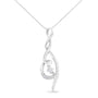 1/10 Ct. T.W. Espira Diamond Swirl Pendant Necklace in 10K White Gold, photo 1