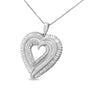 Collar con colgante de corazón en racimo con diamantes baguette de 1 1/2 ct. p.t. en plata de ley, foto 4