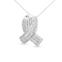2 5/8 Ct. T.W. Channel-Set Round and Baguette Diamond Awareness Ribbon Pendant in 14K White Gold, photo 2