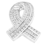 2 5/8 Ct. T.W. Channel-Set Round and Baguette Diamond Awareness Ribbon Pendant in 14K White Gold, photo 4