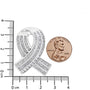 2 5/8 Ct. T.W. Channel-Set Round and Baguette Diamond Awareness Ribbon Pendant in 14K White Gold, photo 5