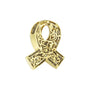 Collar con colgante de lazo de concientización con diamantes blancos en canal de 2 5/8 ct. p.t. en oro amarillo de 14K, foto 5