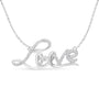 Collar con colgante de amor en cursiva con diamantes de 1/4 ct. p.t. en plata de ley, foto 1