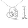 1/6 Ct. T.W. Diamond Mother and Child Heart Pendant Necklace in Sterling Silver, photo 5