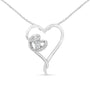 1/10 Ct. T.W. 12 Diamond Polished Heart Pendant Necklace in Sterling Silver, photo 1