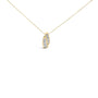 Collar con colgante doble curvo con diamantes talla princesa y baguette de 1 1/3 ct. p.t. en oro amarillo de 14K, foto 1