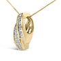 Collar con colgante doble curvo con diamantes talla princesa y baguette de 1 1/3 ct. p.t. en oro amarillo de 14K, foto 4