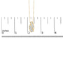 Collar con colgante doble curvo con diamantes talla princesa y baguette de 1 1/3 ct. p.t. en oro amarillo de 14K, foto 5