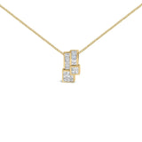 Collar con colgante geométrico con diamantes princesa y talla baguette de 1 1/2 ct. p.t. en oro amarillo de 14K
