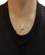 1 1/2 Ct. T.W. Princess and Baguette-Cut Diamond Geometric Pendant Necklace in 14K Yellow Gold, photo 3