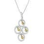 Collar con colgante con diamantes redondos de 2/5 ct. p.t. en oro de dos tonos de 14K, foto 2