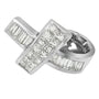 Collar con colgante de cinta con diamantes talla princesa y baguette de 2 ct. p.t. en oro blanco de 14K, foto 5