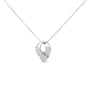 1 5/8 Ct. T.W. Invisible-Set Princess and Channel-Set Baguette Diamond Curved Oval Shape Pendant Necklace in 14K White Gold, photo 1