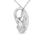 1 5/8 Ct. T.W. Invisible-Set Princess and Channel-Set Baguette Diamond Curved Oval Shape Pendant Necklace in 14K White Gold, photo 4