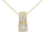 1 1/4 Ct. T.W. Princess and Baguette-Cut Geometric Inspired Diamond Pendant Necklace in 14K Yellow Gold, photo 1