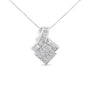 2 1/10 Ct. T.W. Princess and Baguette Geometric Designed Diamond Pendant Necklace in 14K White Gold, photo 1