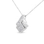 2 1/10 Ct. T.W. Princess and Baguette Geometric Designed Diamond Pendant Necklace in 14K White Gold, photo 2