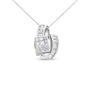 Collar con colgante de doble bucle con diamantes talla princesa y baguette de 2 ct. p.t. en oro blanco de 14K, foto 2