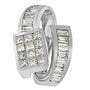 Collar con colgante de doble bucle con diamantes talla princesa y baguette de 2 ct. p.t. en oro blanco de 14K, foto 5