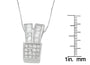 Collar con colgante de formas brillantes con diamantes talla princesa y baguette de 1 1/3 ct. p.t. en oro blanco de 14K, foto 4