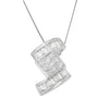 1 2/5 Ct. T.W. Princess and Baguette-Cut Diamond Zig Zag Pendant Necklace in 14K White Gold, photo 1