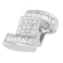 1 2/5 Ct. T.W. Princess and Baguette-Cut Diamond Zig Zag Pendant Necklace in 14K White Gold, photo 3