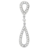 Collar con colgante de doble gota con diamantes redondos de 1/4 ct. p.t. en oro blanco de 14K