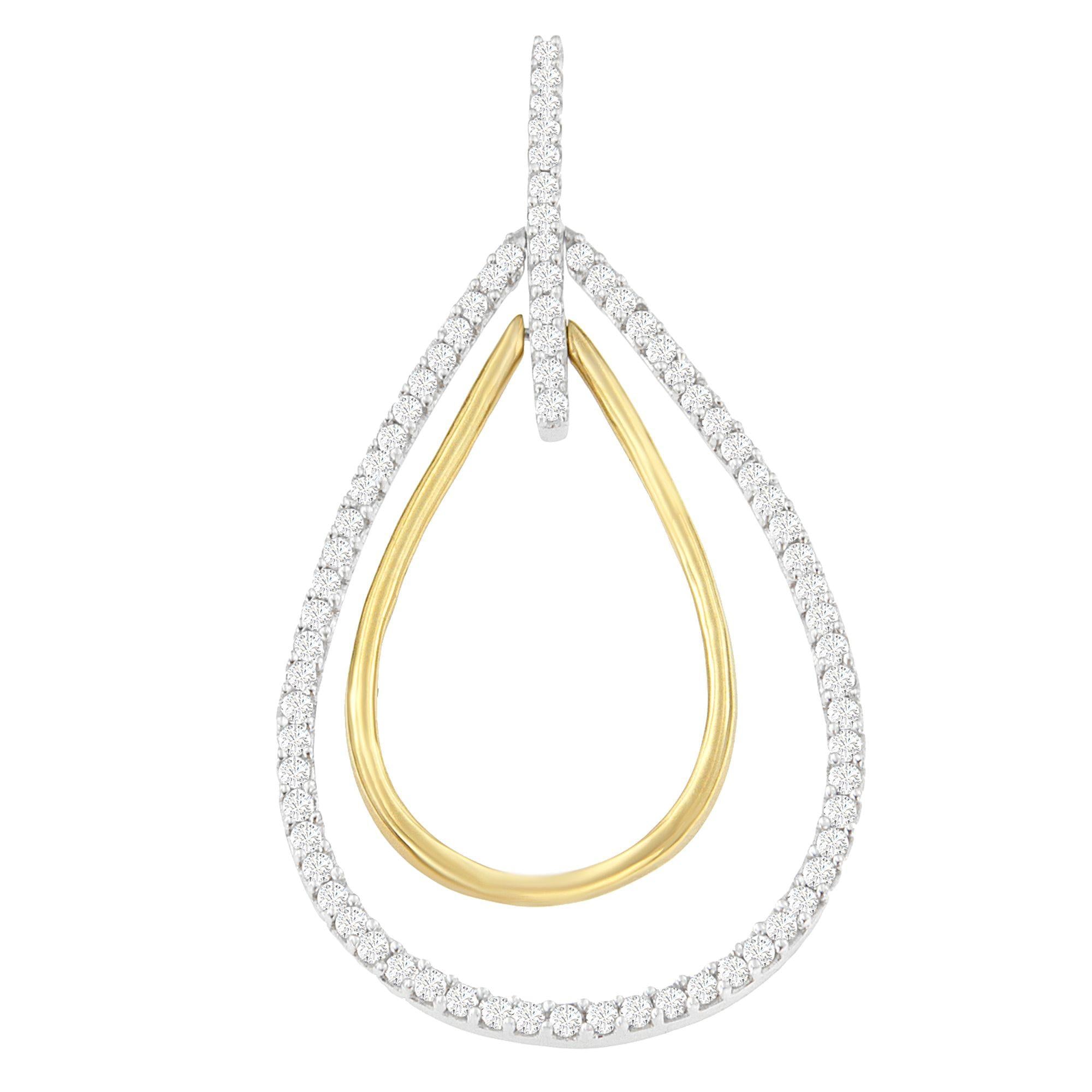 1 Ct. T.W. Round-Cut Diamond Double Burst Pendant Necklace in 14K Two-Tone Gold, photo 1