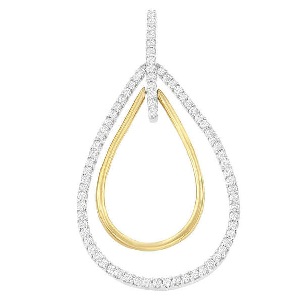 1 Ct. T.W. Round-Cut Diamond Double Burst Pendant Necklace in 14K Two-Tone Gold, photo 1