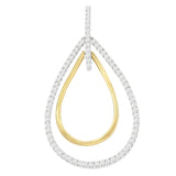 1 Ct. T.W. Round-Cut Diamond Double Burst Pendant Necklace in 14K Two-Tone Gold