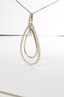 1 Ct. T.W. Round-Cut Diamond Double Burst Pendant Necklace in 14K Two-Tone Gold, photo 4