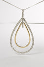 1 Ct. T.W. Round-Cut Diamond Double Burst Pendant Necklace in 14K Two-Tone Gold, photo 5