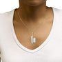 Collar con colgante de llave con diamantes baguette princesa de 1 7/8 ct. p.t. en oro amarillo y blanco de 18K, foto 3