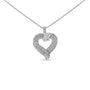 1 Ct. T.W. Baguette Diamond Composite Open Heart Pendant Necklace in Sterling Silver, photo 1