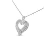 1 Ct. T.W. Baguette Diamond Composite Open Heart Pendant Necklace in Sterling Silver, photo 3