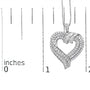 1 Ct. T.W. Baguette Diamond Composite Open Heart Pendant Necklace in Sterling Silver, photo 9