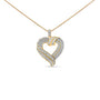 1 Ct. T.W. Baguette Diamond Composite Open Heart Pendant Necklace in Sterling Silver, photo 2