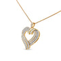 1 Ct. T.W. Baguette Diamond Composite Open Heart Pendant Necklace in Sterling Silver, photo 4