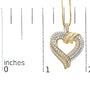 1 Ct. T.W. Baguette Diamond Composite Open Heart Pendant Necklace in Sterling Silver, photo 10