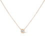 Collar con colgante solitario moderno de bisel con diamante redondo talla brillante en oro de 10K, foto 10