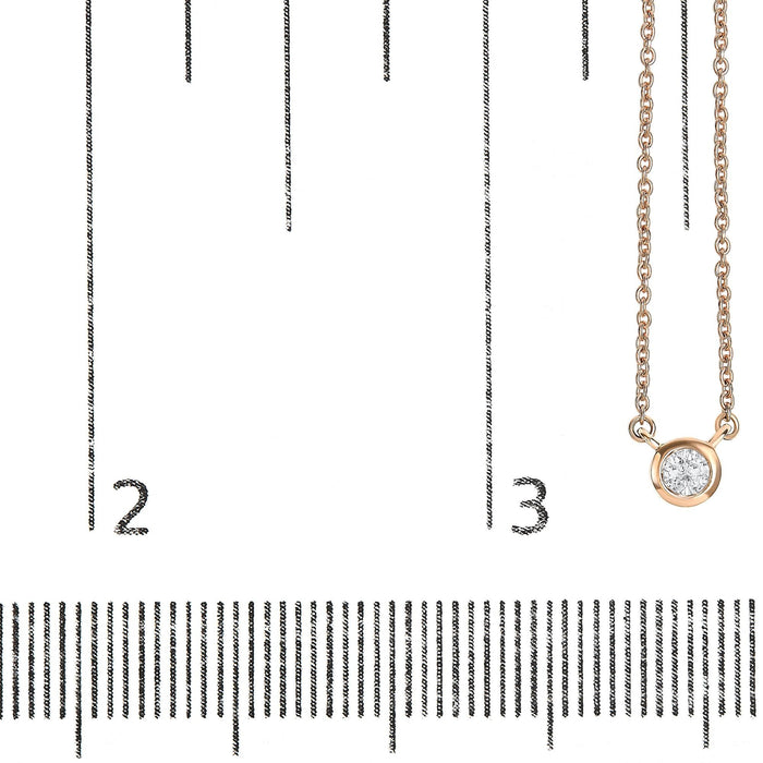 Collar con colgante solitario moderno de bisel con diamante redondo talla brillante en oro de 10K