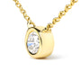 Collar con colgante solitario moderno de bisel con diamante redondo talla brillante de 1/10 ct. p.t. en oro de 10K, foto 14