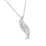 Collar con colgante curvo bypass con detalle de diamante en plata de ley, color I-J, claridad I3, 18 pulg., foto 3