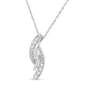 Collar con colgante curvo bypass con detalle de diamante en plata de ley, color I-J, claridad I3, 18 pulg., foto 1