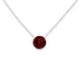 Collar con colgante solitario de bisel con piedra creada en laboratorio de 3.5mm en plata de ley, foto 3