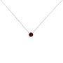 Collar con colgante solitario de bisel con piedra creada en laboratorio de 3.5mm en plata de ley, foto 7