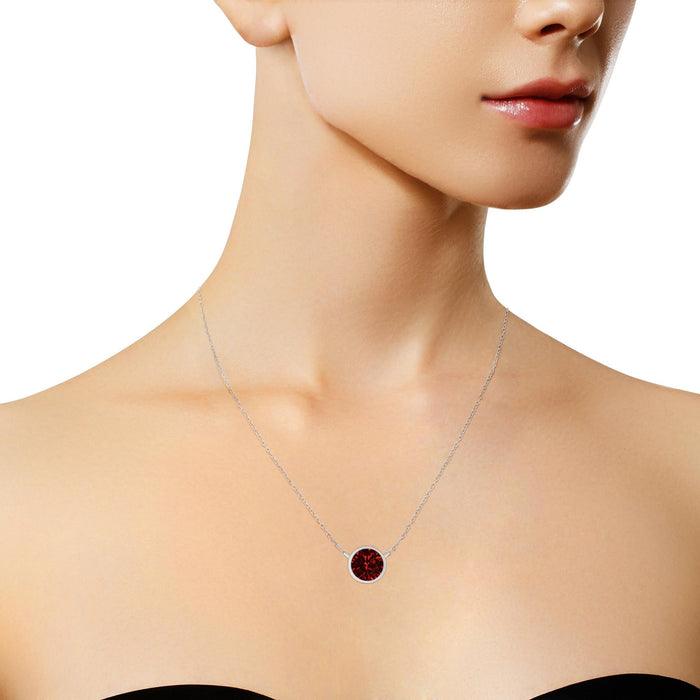 Collar con colgante solitario de bisel con piedra creada en laboratorio de 3.5mm en plata de ley, foto 11